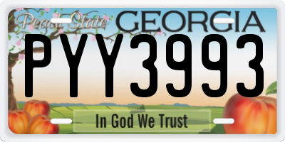 GA license plate PYY3993
