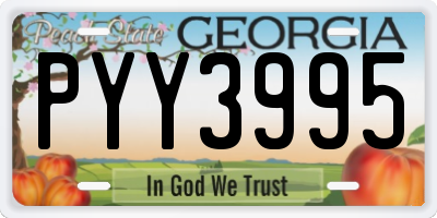 GA license plate PYY3995