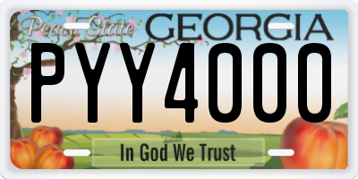 GA license plate PYY4000