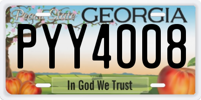 GA license plate PYY4008