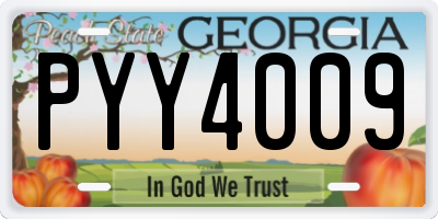 GA license plate PYY4009