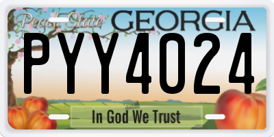 GA license plate PYY4024