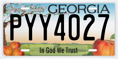 GA license plate PYY4027