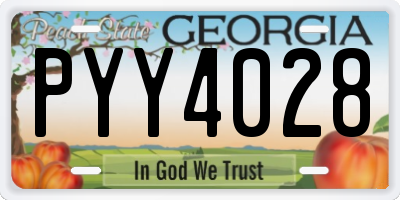 GA license plate PYY4028