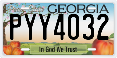 GA license plate PYY4032