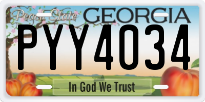 GA license plate PYY4034