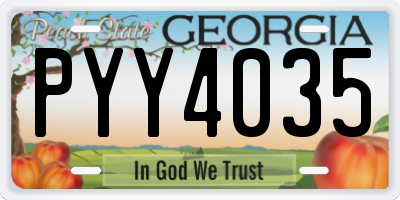 GA license plate PYY4035