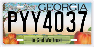 GA license plate PYY4037