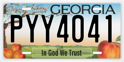 GA license plate PYY4041