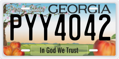 GA license plate PYY4042