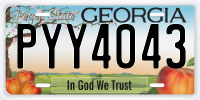 GA license plate PYY4043