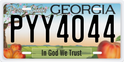 GA license plate PYY4044