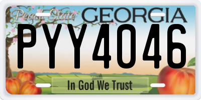 GA license plate PYY4046