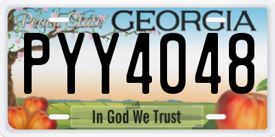 GA license plate PYY4048