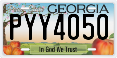 GA license plate PYY4050