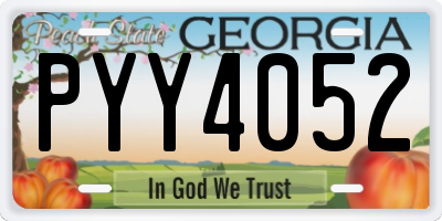GA license plate PYY4052