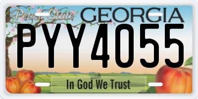 GA license plate PYY4055