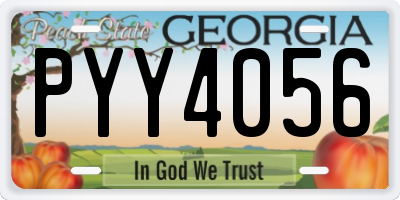 GA license plate PYY4056