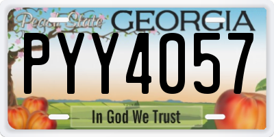 GA license plate PYY4057