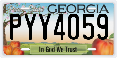 GA license plate PYY4059