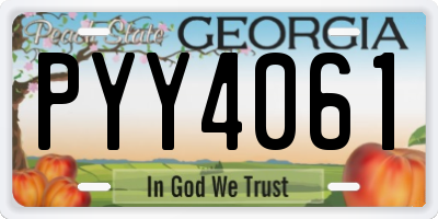 GA license plate PYY4061