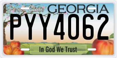 GA license plate PYY4062
