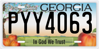 GA license plate PYY4063