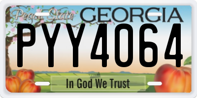 GA license plate PYY4064
