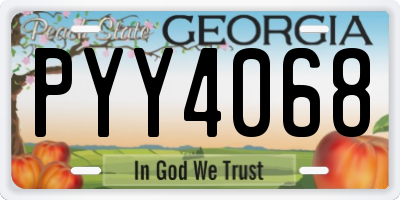 GA license plate PYY4068