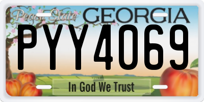 GA license plate PYY4069