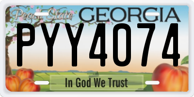GA license plate PYY4074