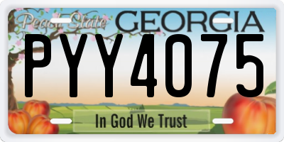 GA license plate PYY4075