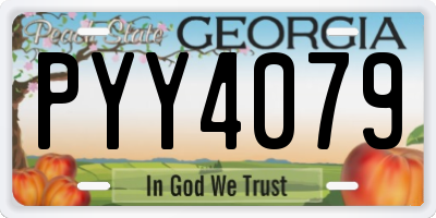 GA license plate PYY4079