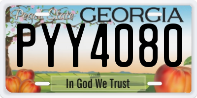 GA license plate PYY4080