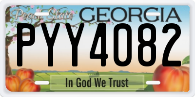 GA license plate PYY4082