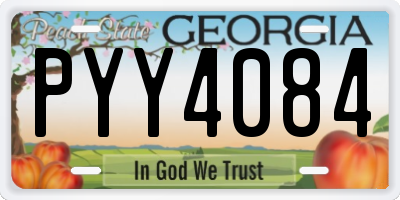 GA license plate PYY4084