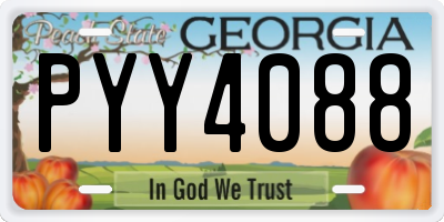 GA license plate PYY4088