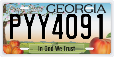GA license plate PYY4091