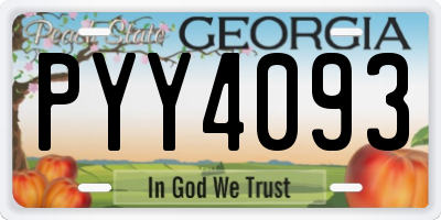 GA license plate PYY4093