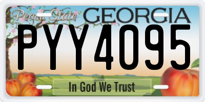 GA license plate PYY4095
