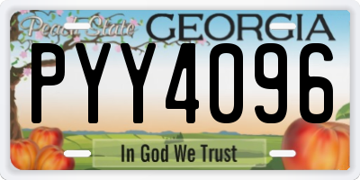 GA license plate PYY4096