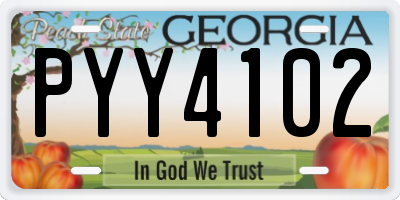 GA license plate PYY4102