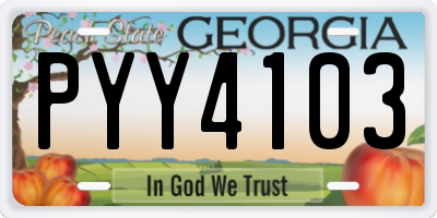 GA license plate PYY4103