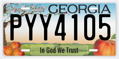 GA license plate PYY4105