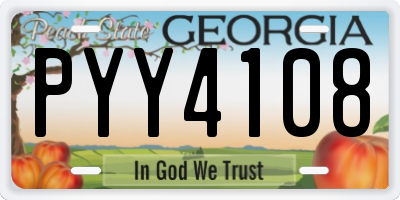GA license plate PYY4108