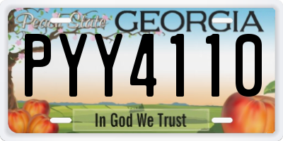 GA license plate PYY4110
