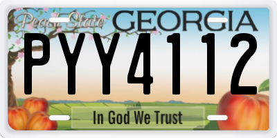 GA license plate PYY4112