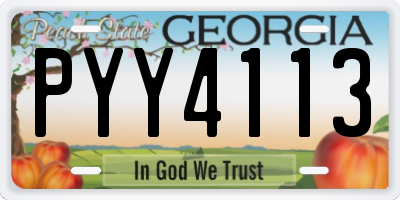 GA license plate PYY4113