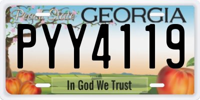 GA license plate PYY4119