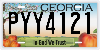 GA license plate PYY4121